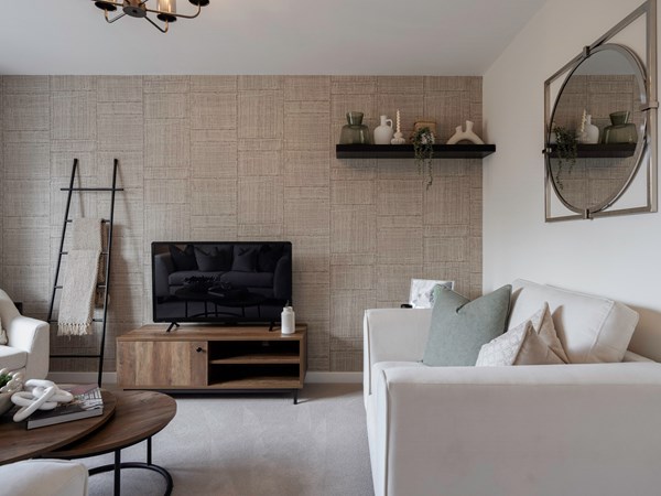 Minimalist living room with rustic decor